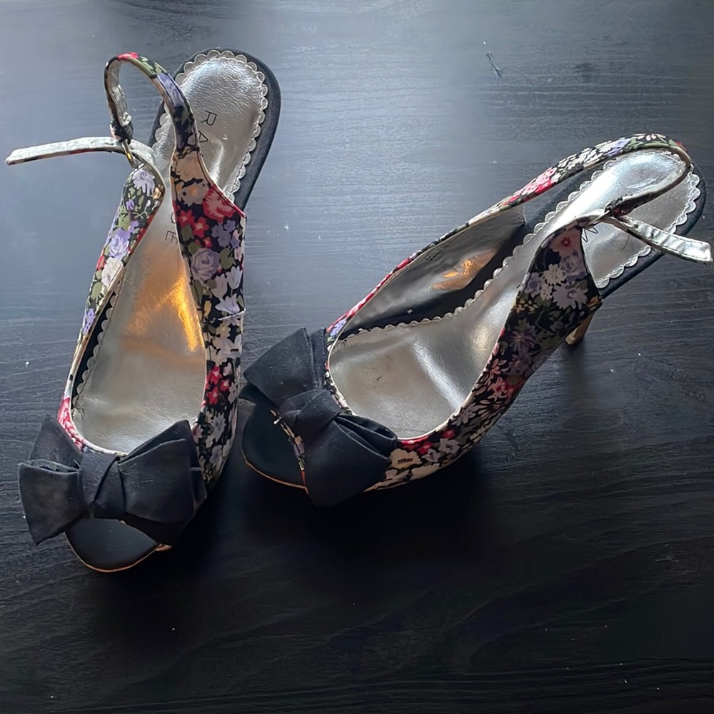 Floral printed heels